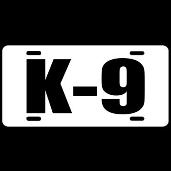 K9 license plate best sale