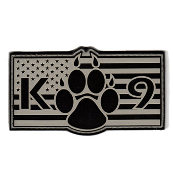 K-9 Paw USA Flag PVC Patch