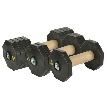 Schutzhund Dumbbells with Black Weights