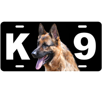 License Plate with German Shepherd